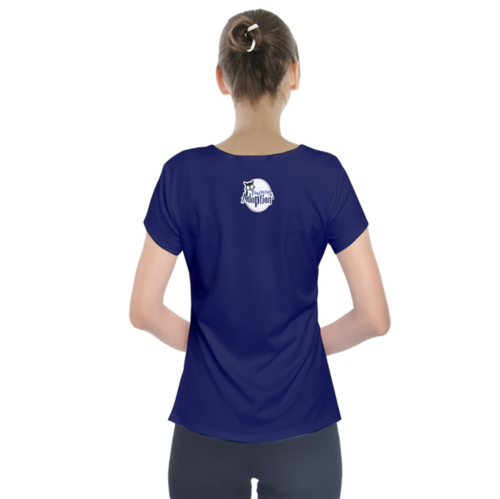 Blue/gray Owl Short Sleeve Front Detail Top - Inspired by Ravenclaw