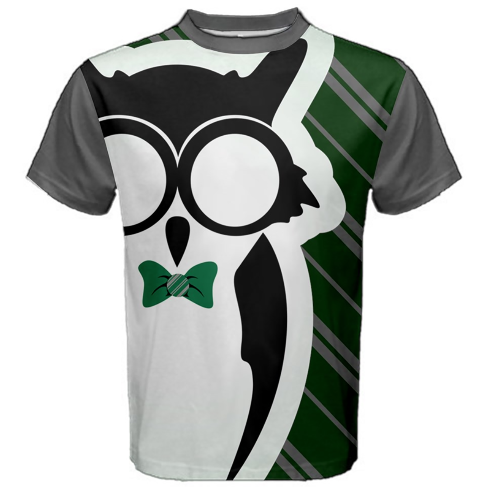 Owl Striped (Unisex) Cotton Tee - Inspired by Slytherin House
