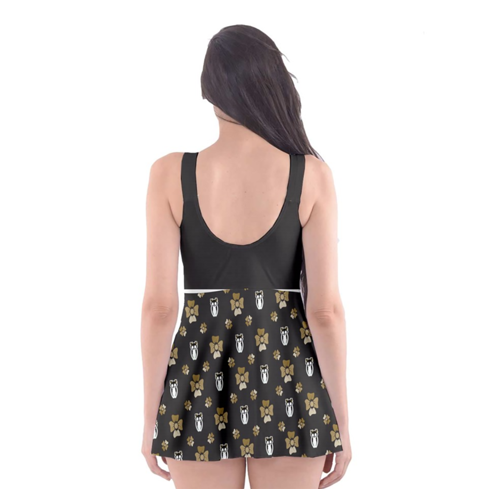 Yellow & Black Owl (women's) Skater Dress Swimsuit - Inspired by Hufflepuff