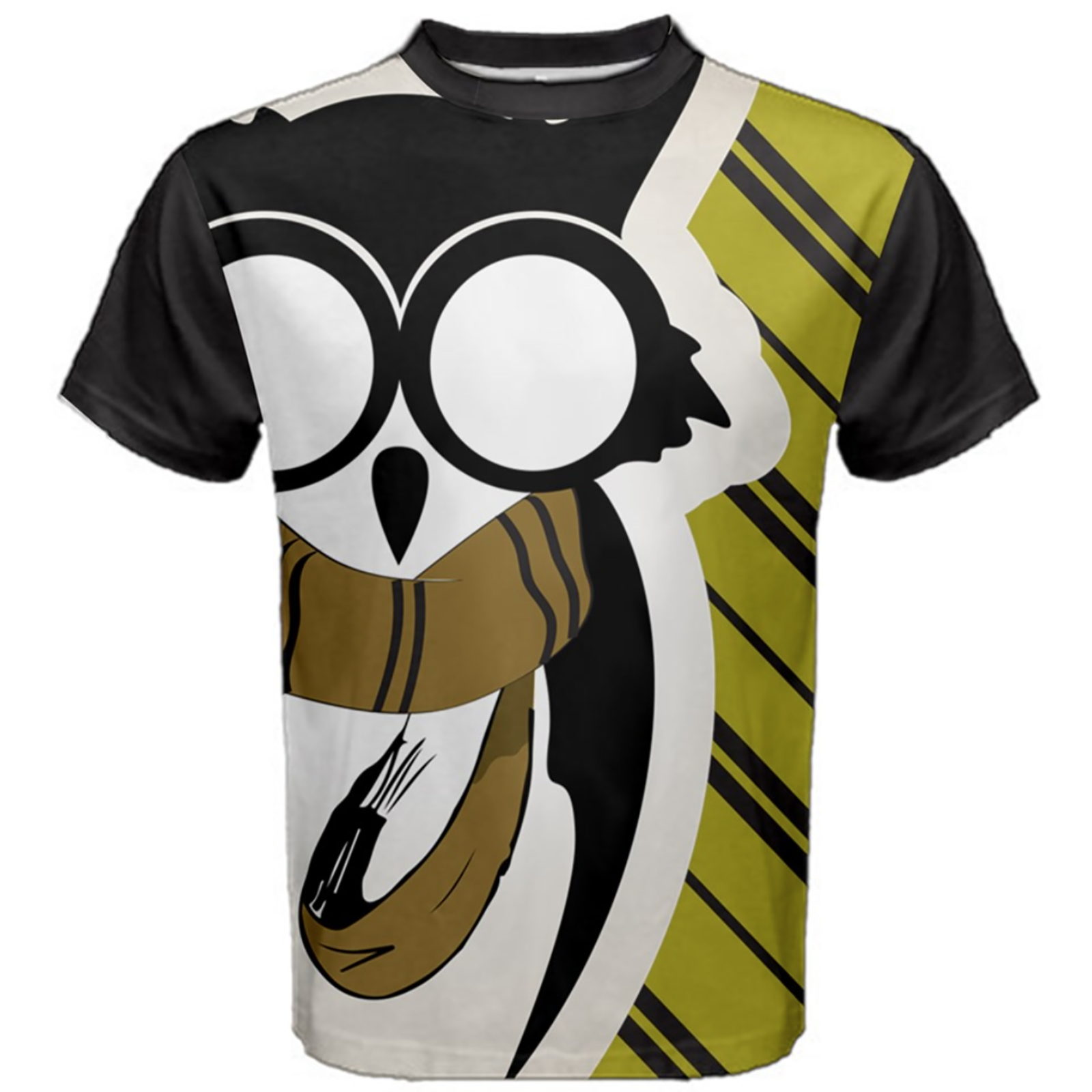 Owl Striped (Unisex) Cotton Tee - Inspired by Hufflepuff House