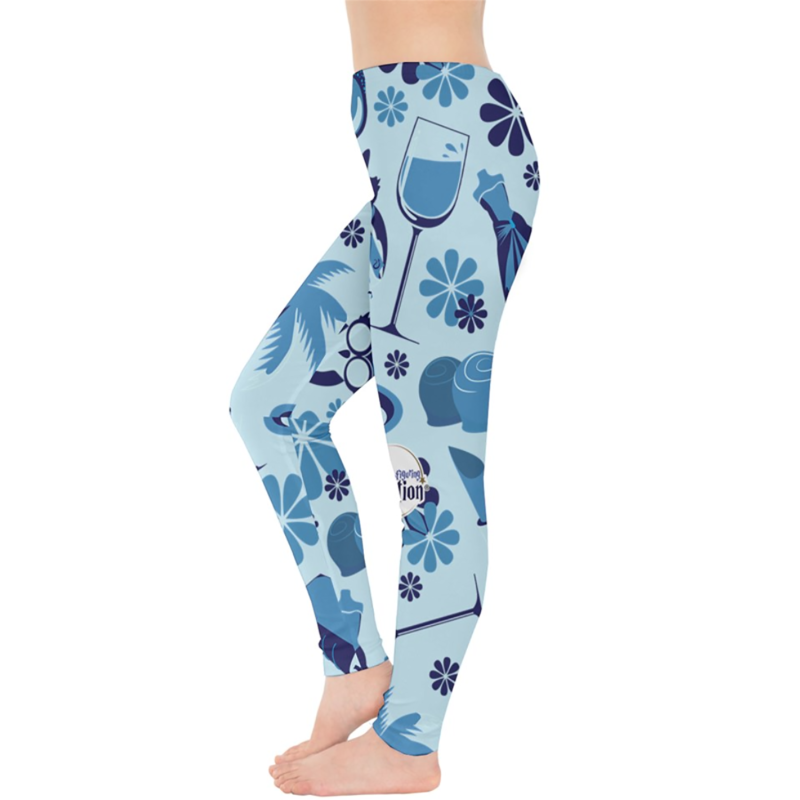 Self-Care Pattern Leggings (blue)