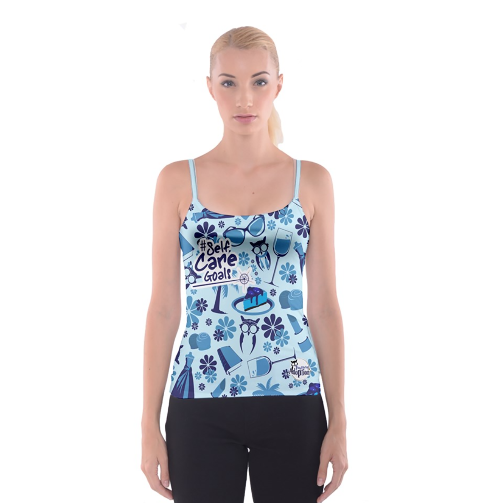 Self-Care Spaghetti Strap Top (Blue)