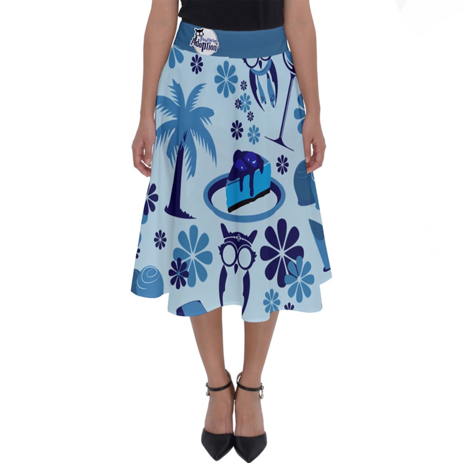 Self-Care Perfect Length Midi Skirt (Blue)