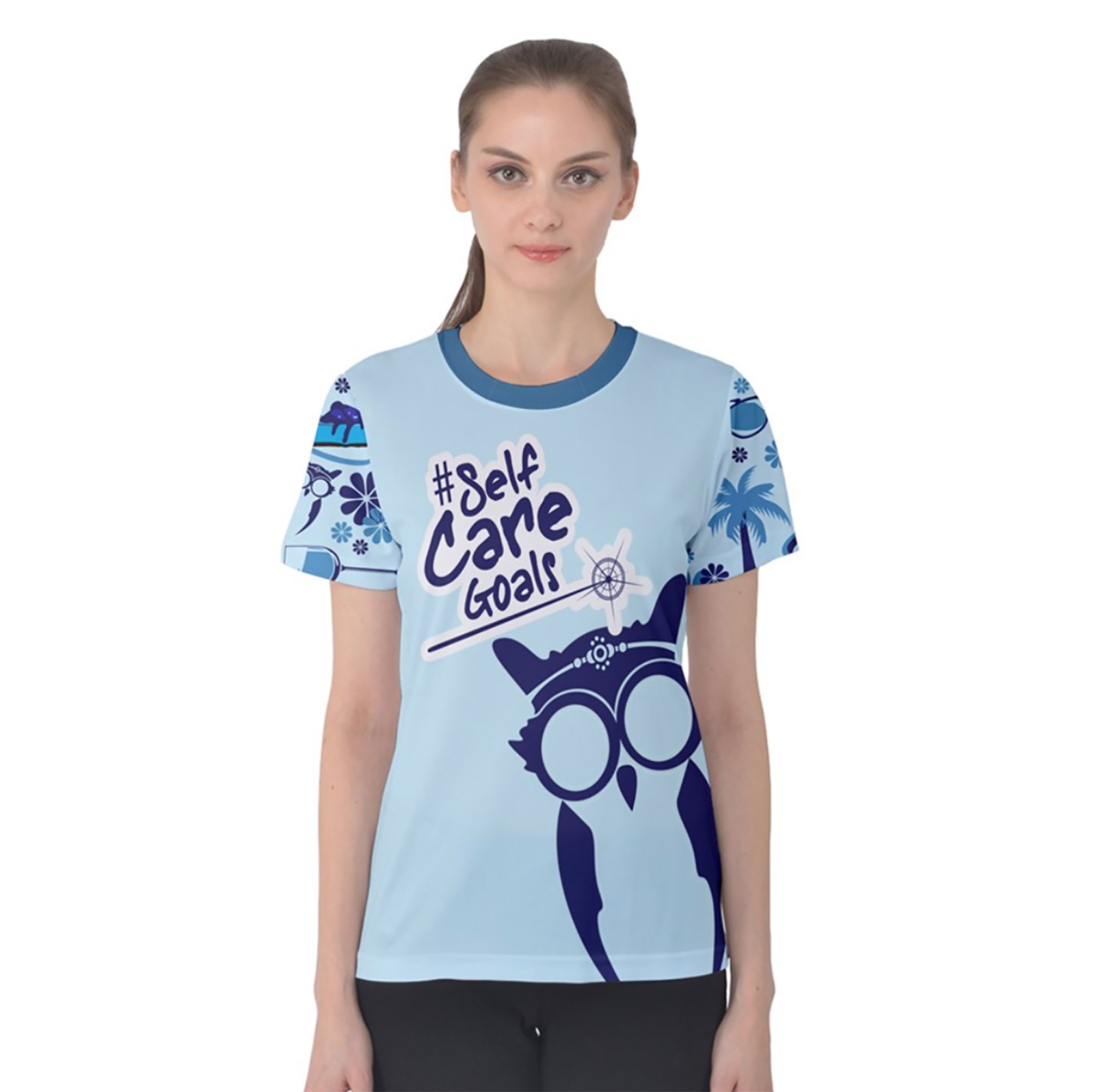 Self-Care Women's Cotton Tee (Blue)