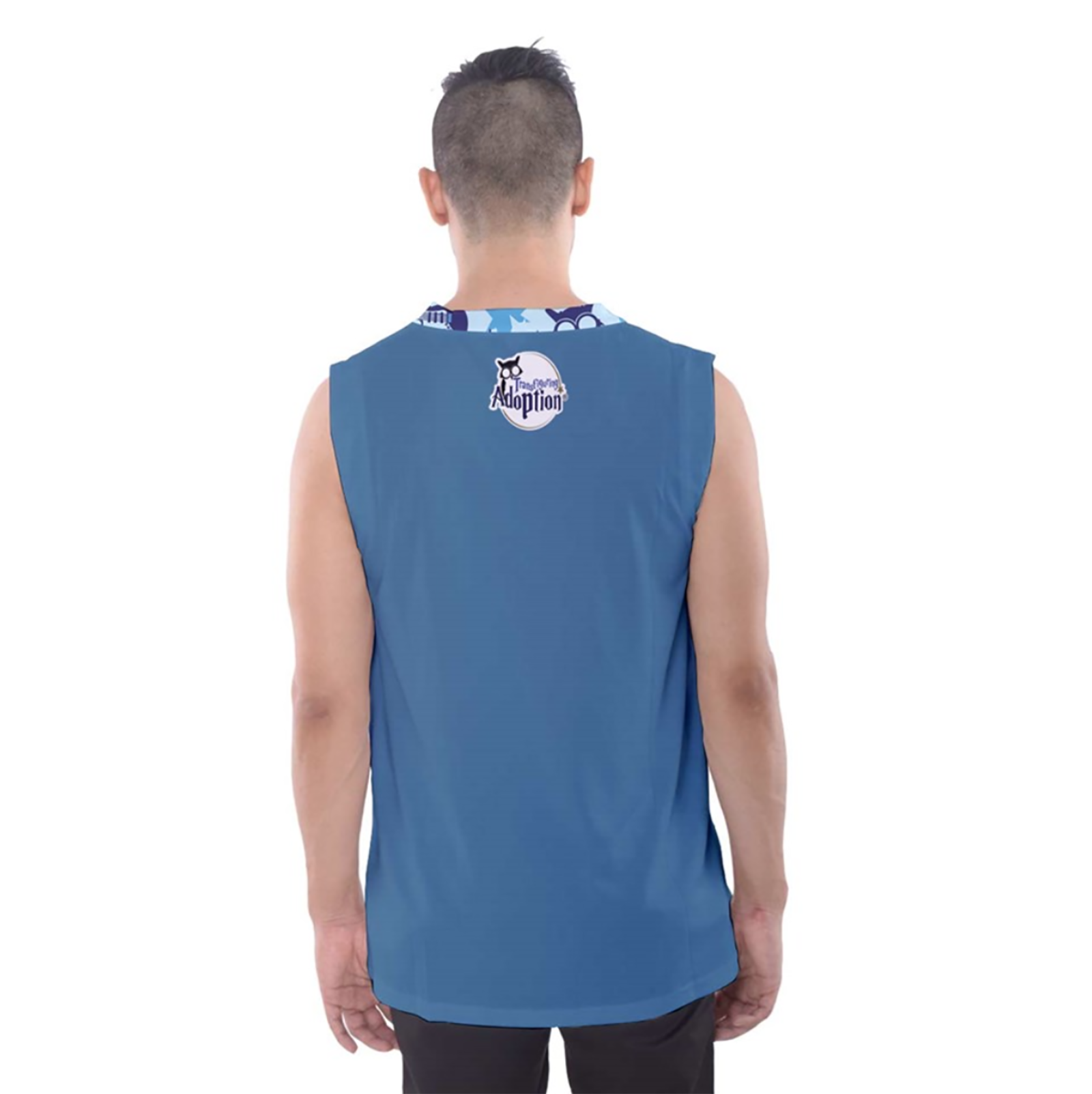 Self-Care Men's Tank Top (Blue Solid Background)