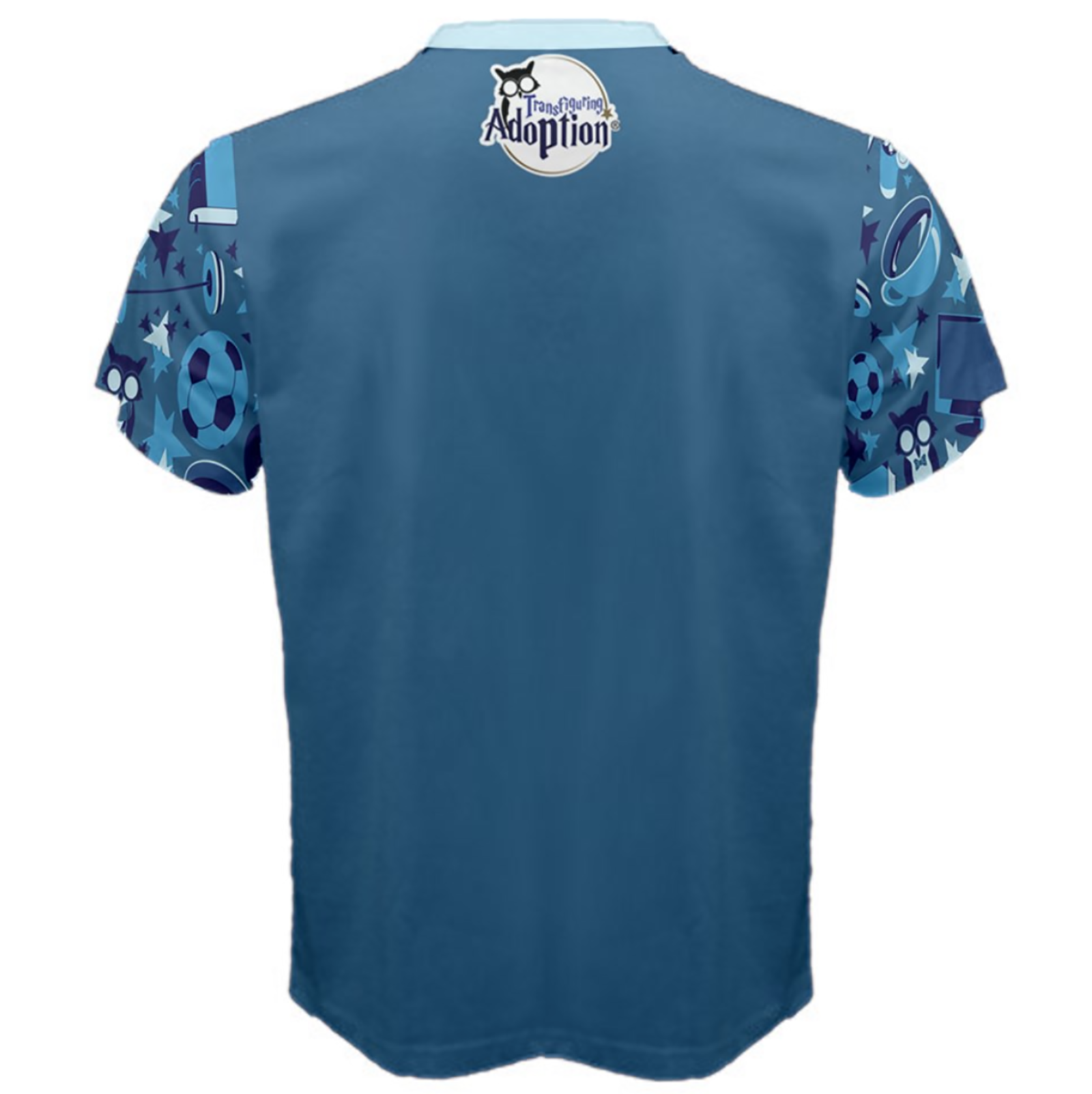 Self-Care Men's Cotton Tee (Blue Solid Background)