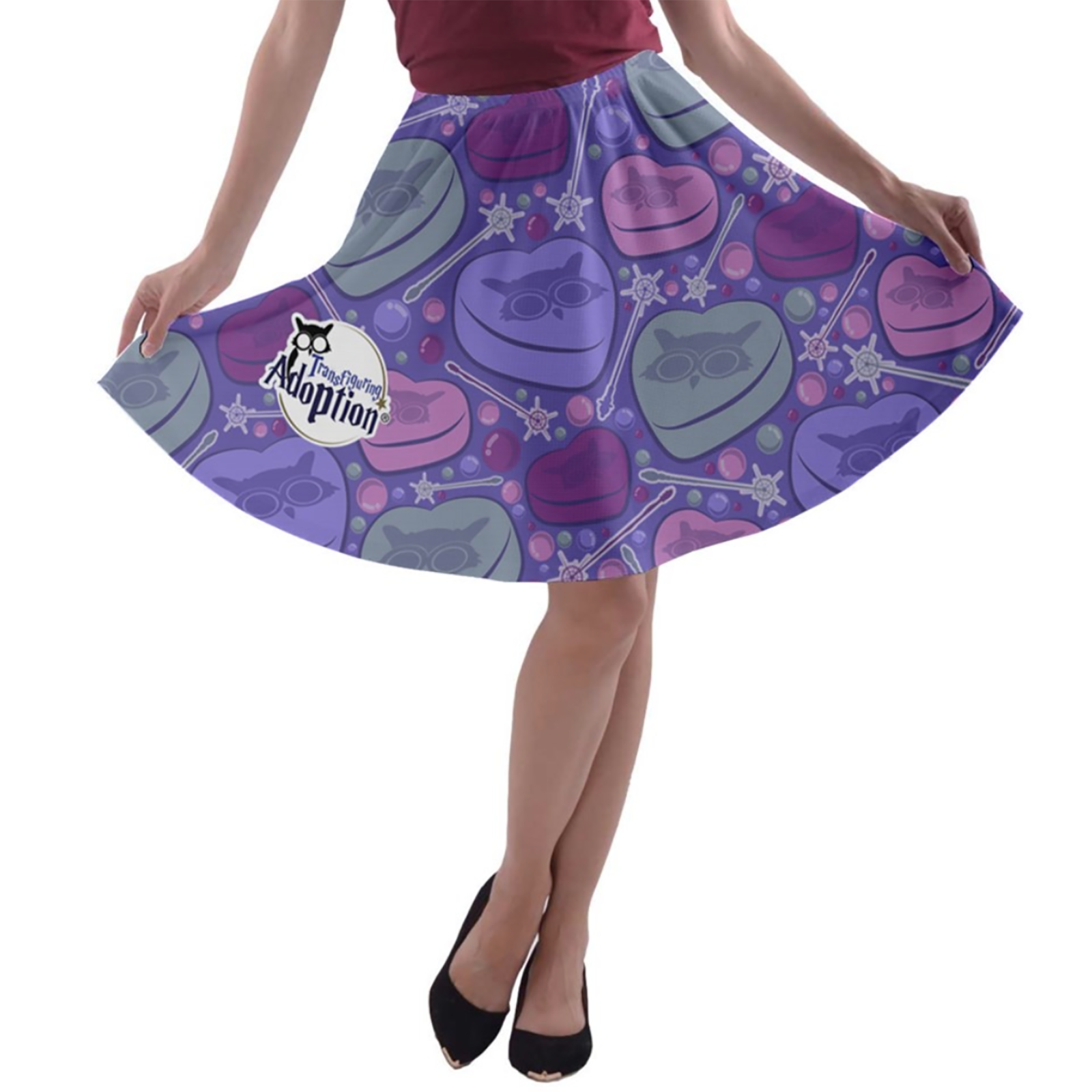 Charmed A-line Skater Skirt (Purple)