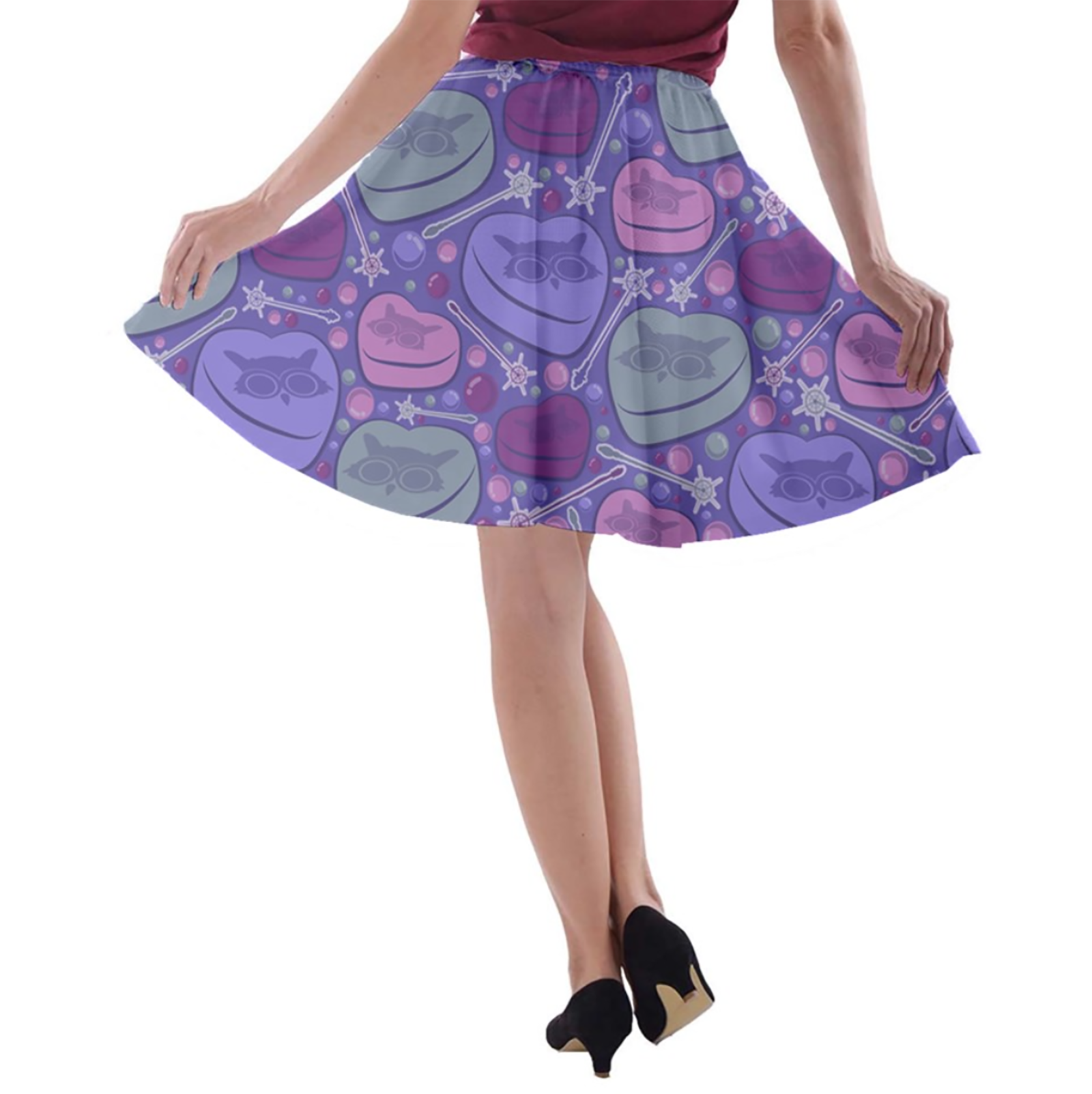 Charmed A-line Skater Skirt (Purple)