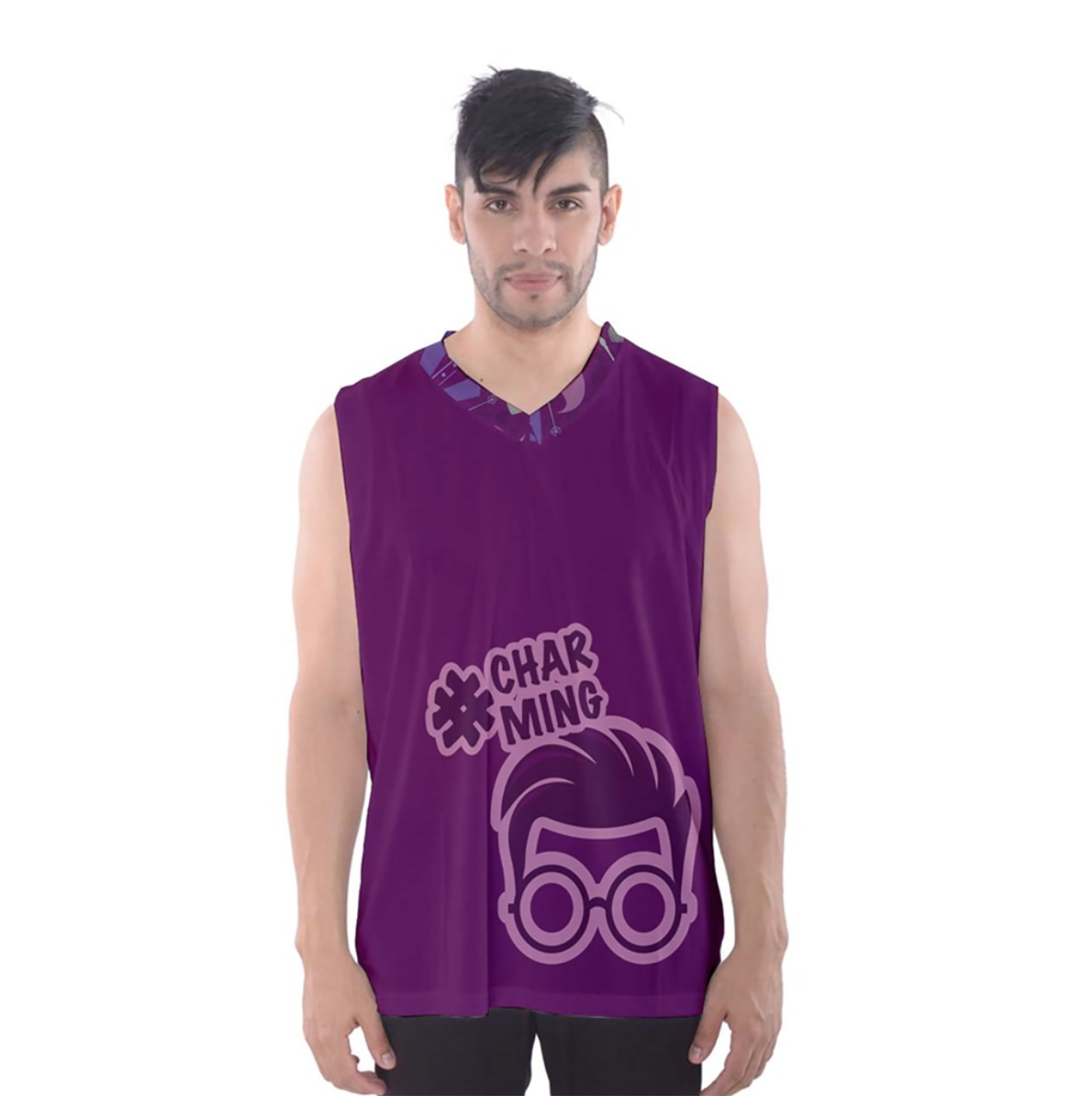 Charming Men's Tank Top (Solid Color Body)