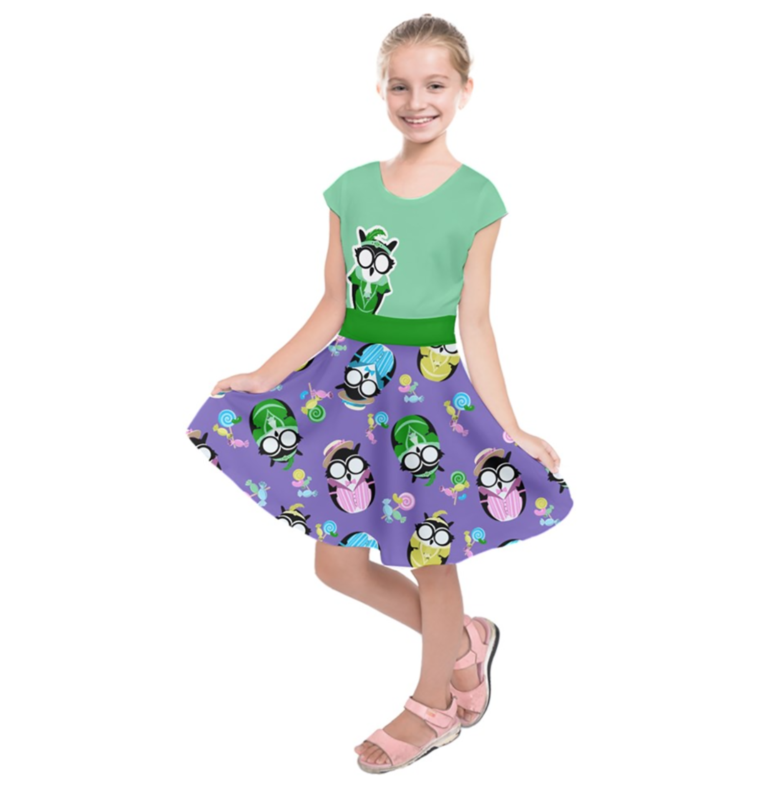 Easter Egg Owl Kids' Short Sleeve Dress
