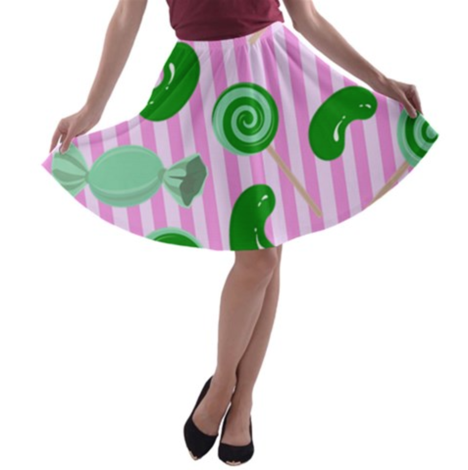 Candy Store Owl A-line Skater Skirt (Candy Pattern)