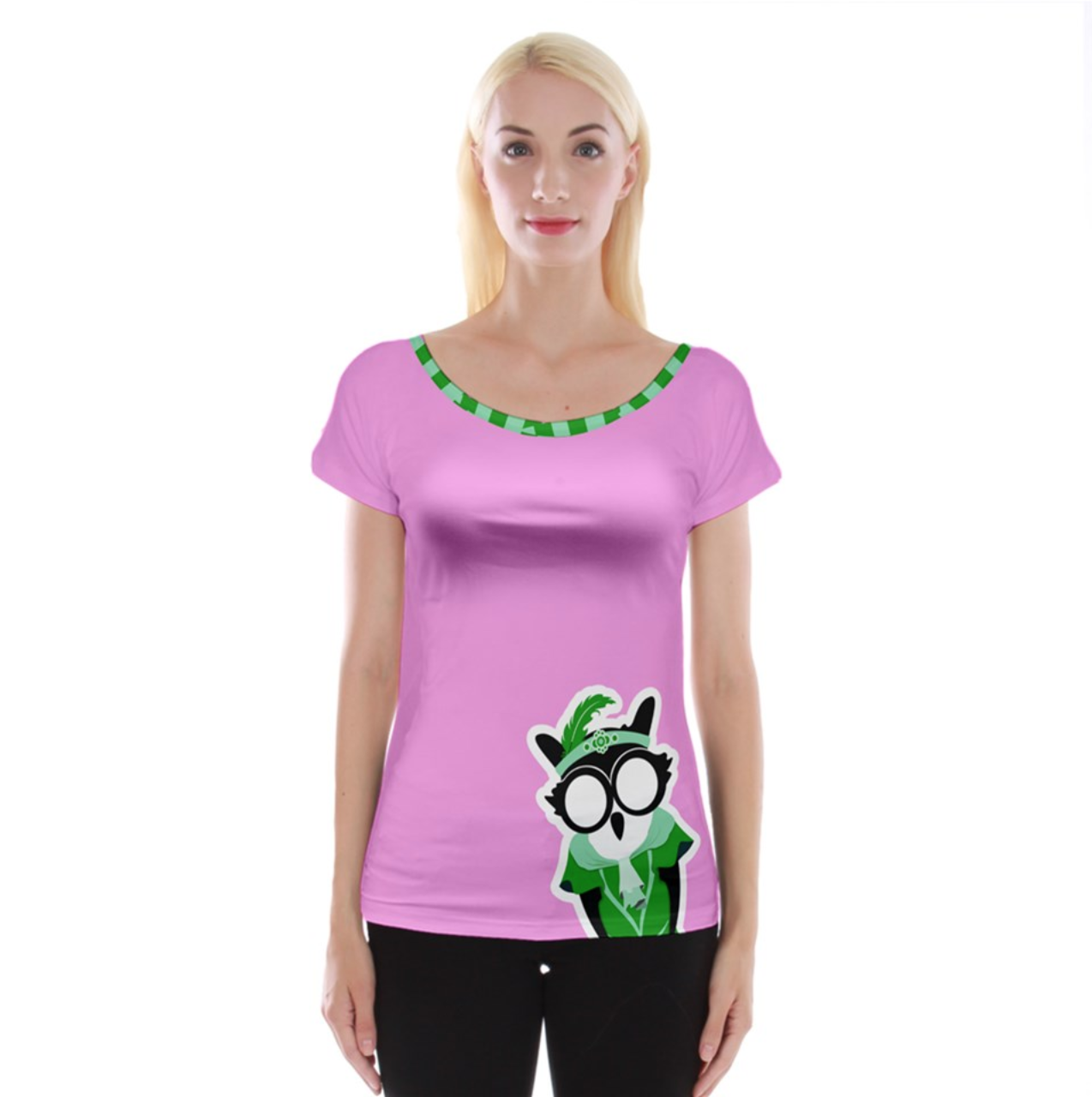 Candy Store Owl (large owl) Cap Sleeve Top
