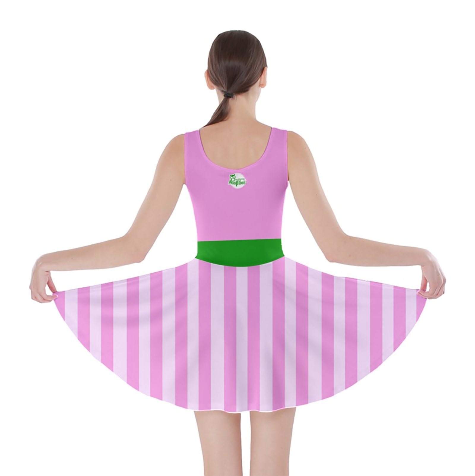 Candy Store Owl Skater Dress (pink striped pattern)