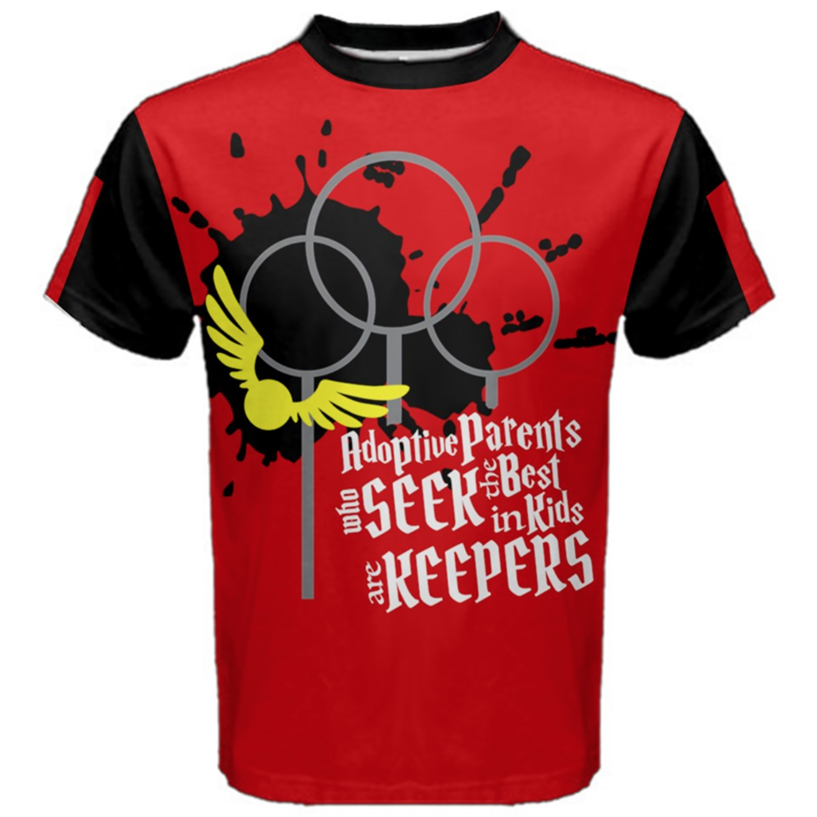 Magical Sports Design Cotton Tee - "Adoptive Parents Who SEEK The Best In Kids Are KEEPERS"