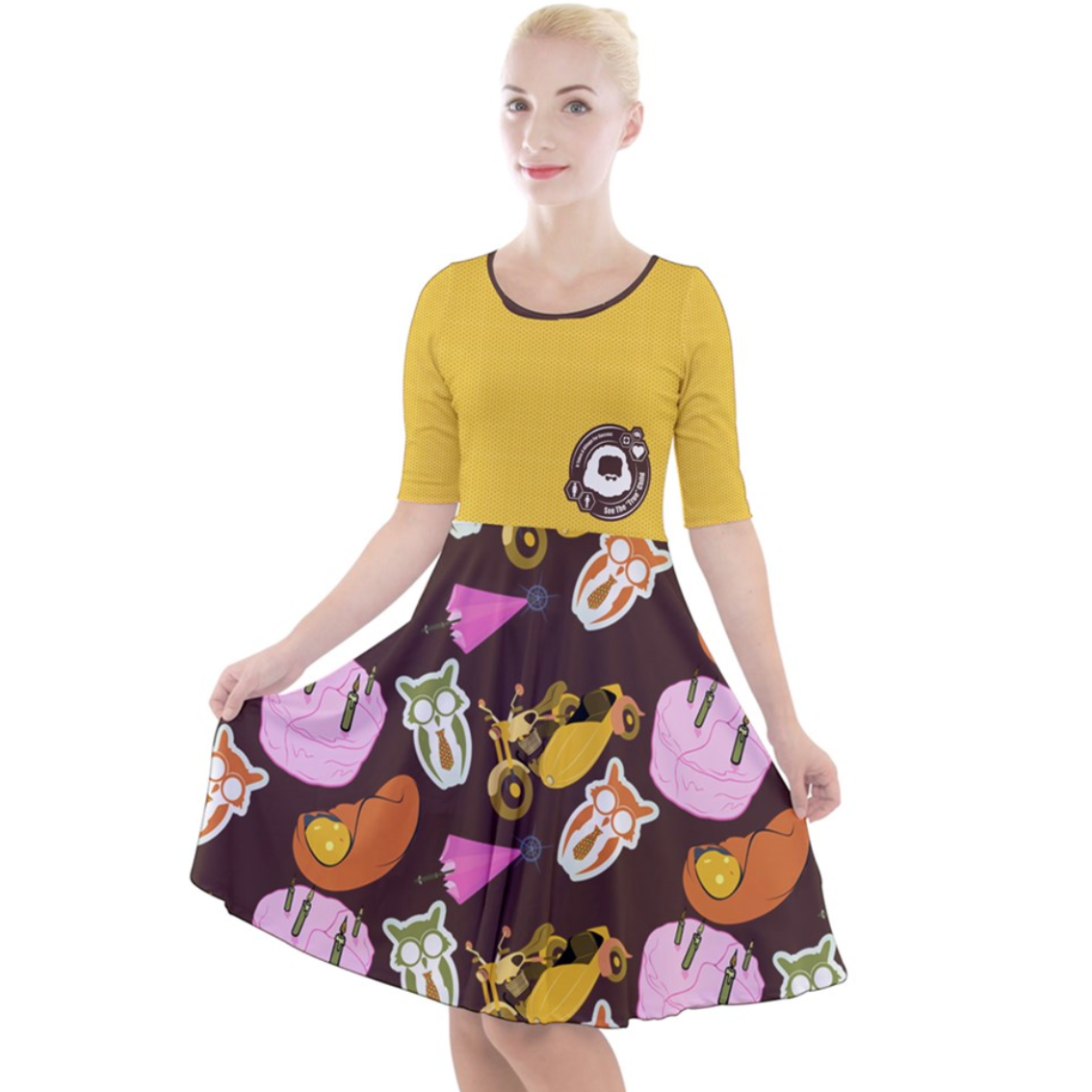 See The "TRUE" Child (Yellow) Quarter Sleeve A-Line Dress - Inspired by literary character, Hagrid